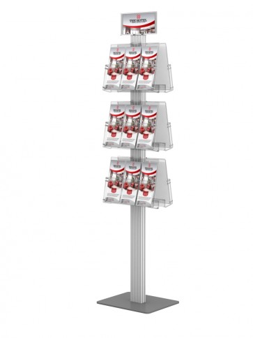 Dwustronny stojak na ulotki  6 kieszeni A4 poziomo ( ulotki A4 A5 i DL ) + toper Art 428A