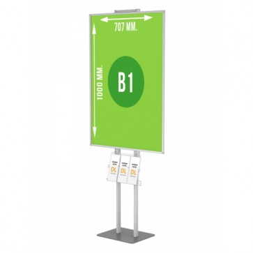 Składany stojak / prezenter na plakat B1 na statywie + kieszeń A4,uniwersalna na ulotki Art 512