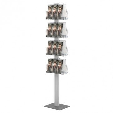 Składany stojak na ulotki dwustronny + 8 kieszeni A4 poziomo art 377A