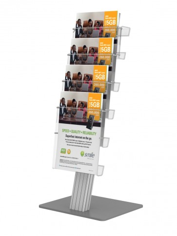 Stojak prezenter na biurko na ulotki 4 x A4 pionowo Art 833