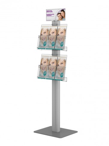 Prezenter / ekspozytor / stojak na ulotki 2 kieszenie A4 poziomo ( ulotki A4 A5 i DL ) + Toper Art 3613