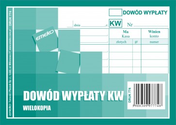 Druk KW Kasa Wydała - dowód wypłaty