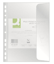 Koszulki B4 groszkowe z klapką Q-Connect op.10 szt