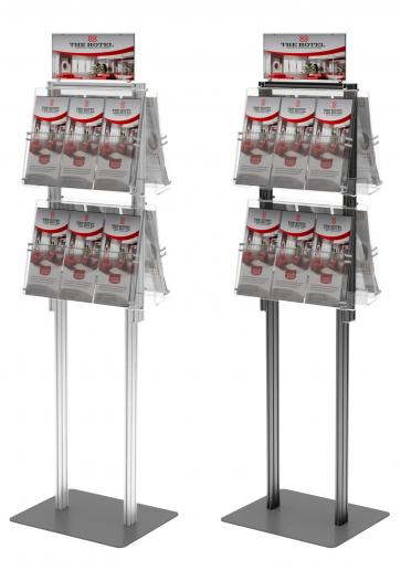 Składany stojak na ulotki 4 kieszenie A4/A5/DL + topper DL  Art 425D