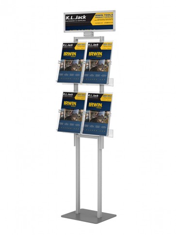 Składany stojak na ulotki 4 kieszenie A4 pionowo+toper  art 288v1