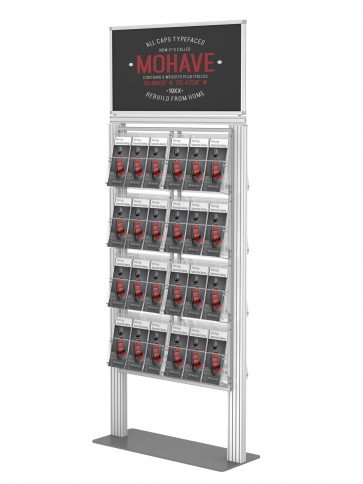 Dwustronny prezenter ulotek /  stojak na plakat +16xA4 poziomo Art 025