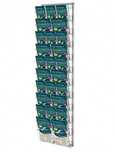 Prezenter / ekspozytor na ulotki zestaw 10 kieszeni A4 poziomo, A4 z podziałem A5 i DL art 247
