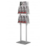 Składany stojak na ulotki dwustronny - 4 kieszenie A4 w poziomie. Art 425D