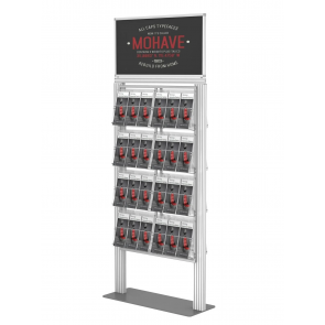 Jednostronny prezenter ulotek /  stojak na plakat +8xA4 poziomo  Art 025A