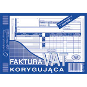 Druk faktura VAT korygująca netto