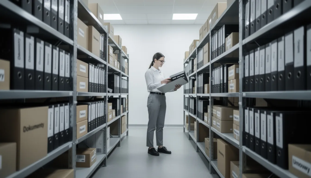 osoba przeglądająca dokumenty